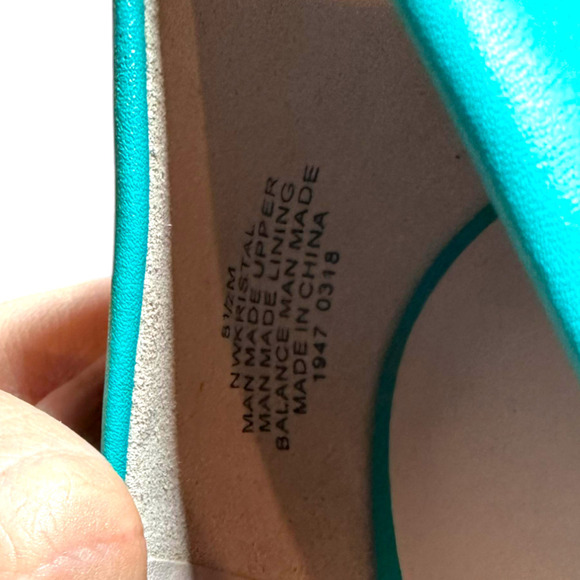 Nine West Kristal Teal and Brown Platform Bright Stiletto Pumps Size 8.5M - Picture 4 of 6